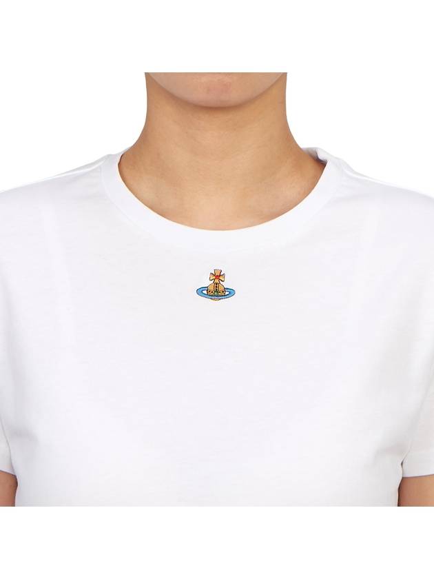 Embroided ORB Peru Short Sleeve T-Shirt White - VIVIENNE WESTWOOD - BALAAN 8