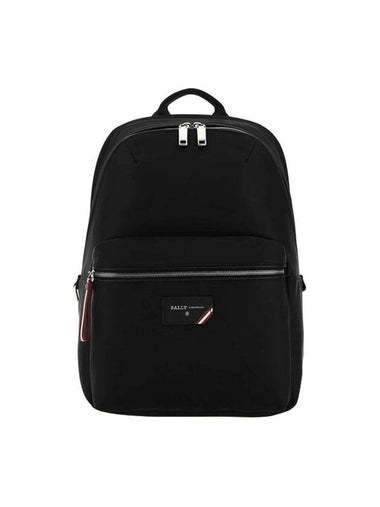 Men's Ferey Logo Patch Zip-up Backpack Black - BALLY - BALAAN 1