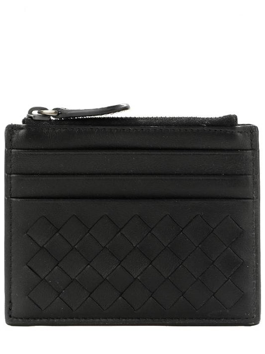 Intrecciato Zipper Card Wallet Black - BOTTEGA VENETA - BALAAN 2