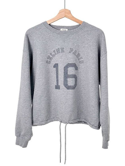 L Women s Crop Cashmere Banding Sweatshirt Gray - CELINE - BALAAN 2