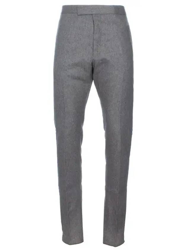 Men's Back Strap Boil Wool Straight Pants Grey - THOM BROWNE - BALAAN 9