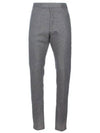 Men's Back Strap Boil Wool Straight Pants Grey - THOM BROWNE - BALAAN 9