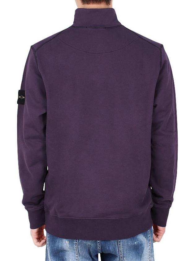 Wappen Patch Half Zip Up Sweatshirt Purple - STONE ISLAND - BALAAN 5