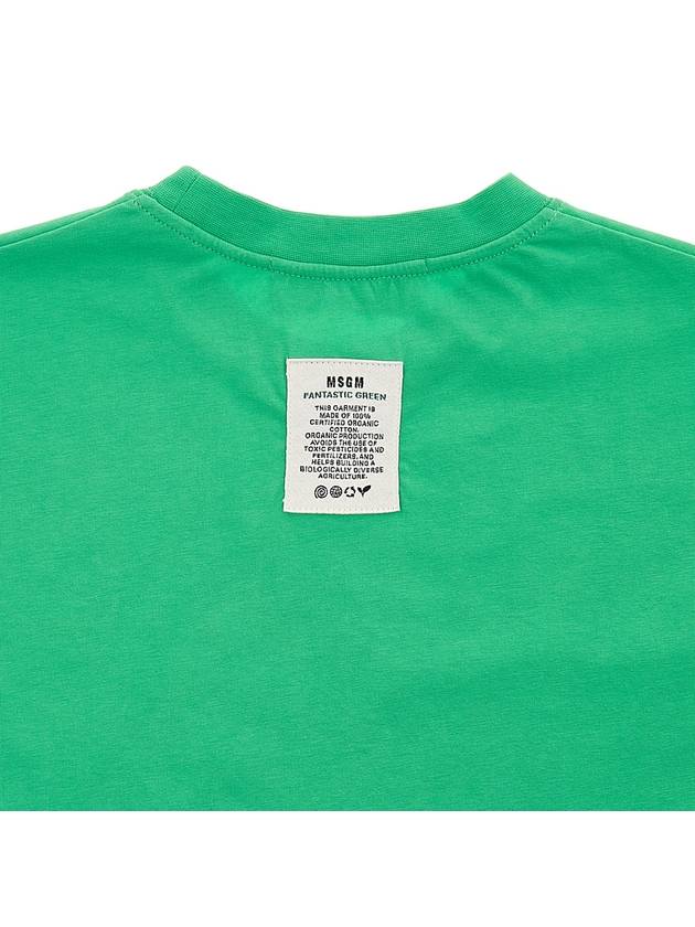 Women's Earth Apple Motif Cotton Short Sleeve T-Shirt Green - MSGM - BALAAN 9