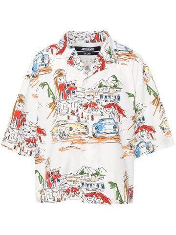 Jacquemus La Chemise Casaco Cotton Shirt With Capri Cars Print - JACQUEMUS - BALAAN 1