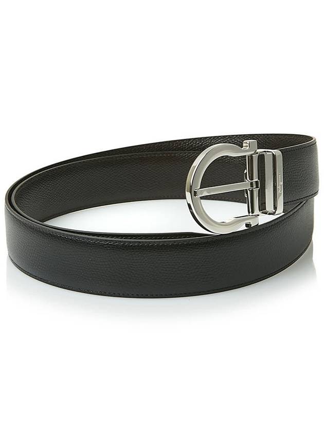 Ferragamo Men's Gancini Doublesided Belt 67 9781 NERO HICKORY 0675140 - SALVATORE FERRAGAMO - BALAAN 3