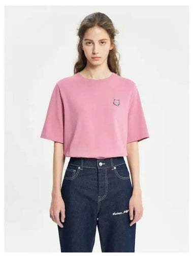 Women s Bold Foxhead Patch Comfort T Shirt Rosebud Domestic Product GM0024020248695 - MAISON KITSUNE - BALAAN 1