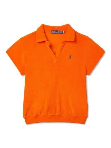 30 Paid W Shrunken Fit Terry Polo Shirt Orange - POLO RALPH LAUREN - BALAAN 1