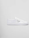 Triangle Logo Leather Re-Nylon Low Top Sneakers White - PRADA - BALAAN 1