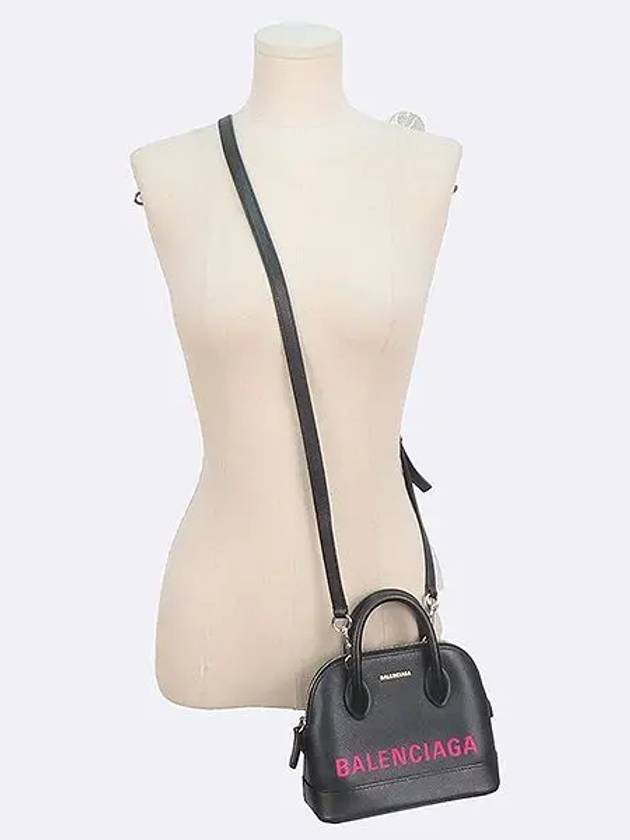 525050 Black Leather Logo Printing Bill Top Tote Bag Shoulder Strap - BALENCIAGA - BALAAN 6