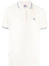 Men's Embroidered Logo Classic Short Sleeve Polo Shirt White - AUTRY - BALAAN.