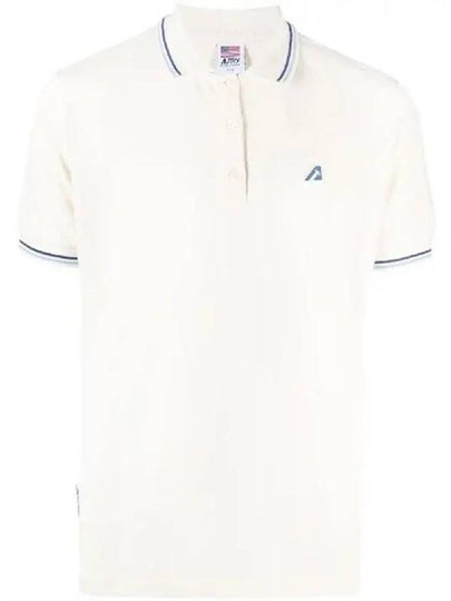 Men's Embroidered Logo Classic Short Sleeve Polo Shirt White - AUTRY - BALAAN 2