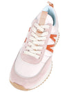 Women's Pacey Nylon Suede Leather Low Top Sneakers Pink - MONCLER - BALAAN 8