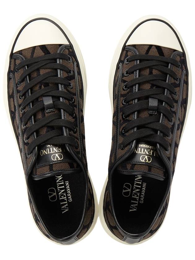 Toile Iconographe Low Top Sneakers Brown - VALENTINO - BALAAN 3