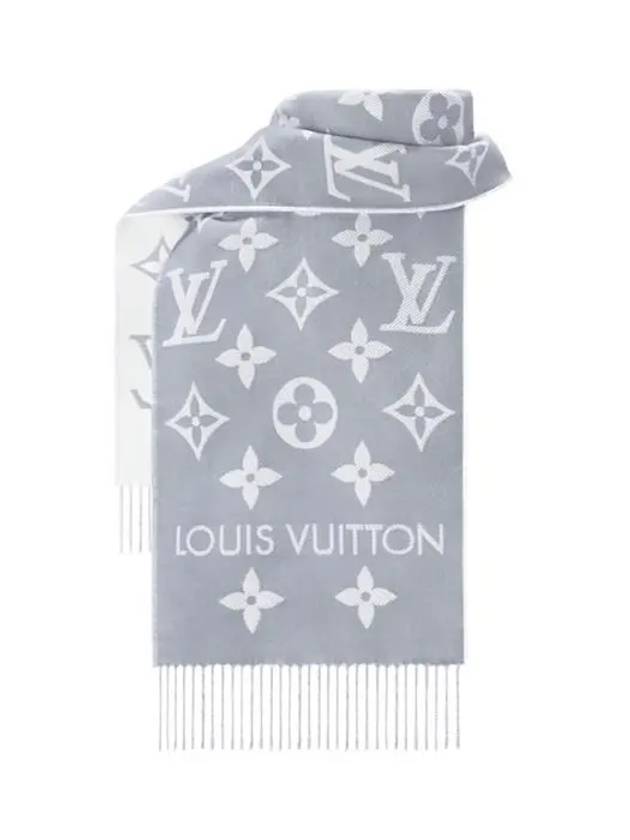 LV Essential Monogram Wool Scarf Light Grey - LOUIS VUITTON - BALAAN 3