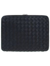 Classic Intrecciato Zipper Clutch Bag Black - BOTTEGA VENETA - BALAAN 5