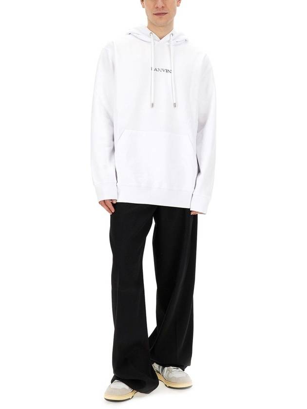 Lanvin Logo Embroidery Hoodie - LANVIN - BALAAN 5