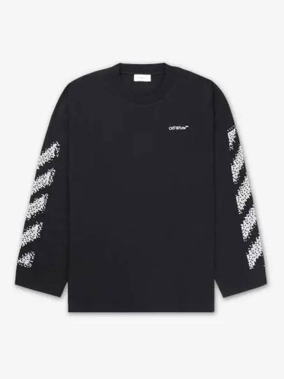 Pixel Diag Wide Long Sleeve T Shirt Black - OFF WHITE - BALAAN 2