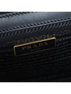 Saffiano Gold Square Leather Tote Bag Black - PRADA - BALAAN 9