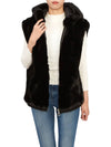 State Bunny Fur Hooded Vest Black - MOOSE KNUCKLES - BALAAN 9