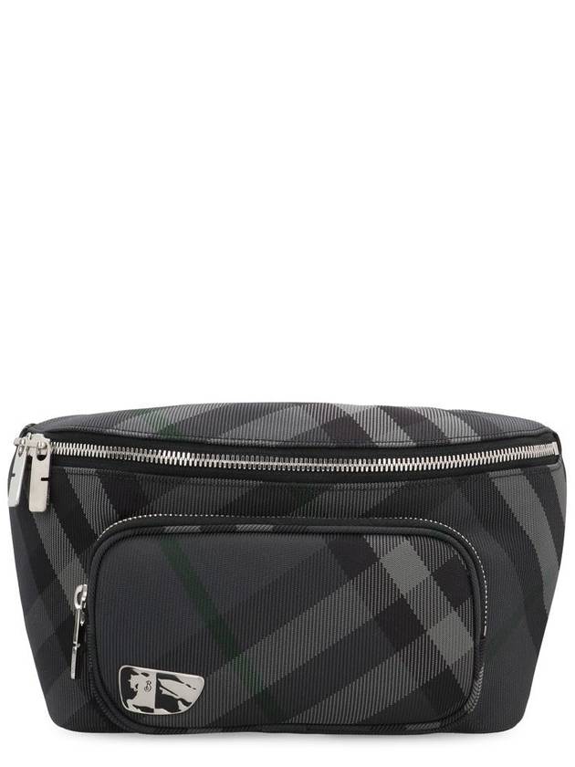 Grid Check Belt Bag Charcoal - BURBERRY - BALAAN 2