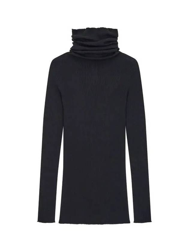 WOMEN Turtleneck ribbed wool knit black 271119 - RICK OWENS - BALAAN 1