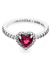 Rebated Heart Ring Red Silver - PANDORA - BALAAN 1