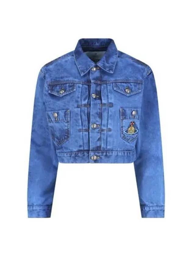 Marlene Crop Top Denim Jacket Blue - VIVIENNE WESTWOOD - BALAAN 2