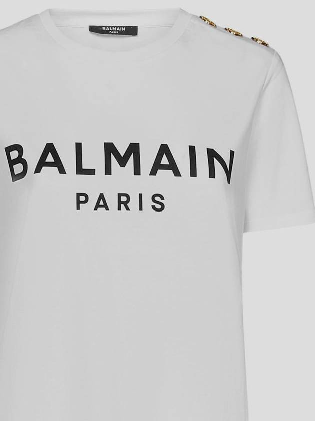 Logo Crew Neck Short Sleeve T-Shirt White - BALMAIN - BALAAN 4