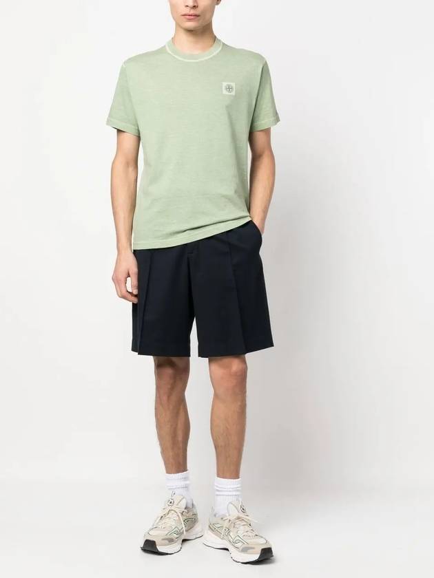 Pisato Effect Logo Patch Short Sleeve T-Shirt Green - STONE ISLAND - BALAAN 6