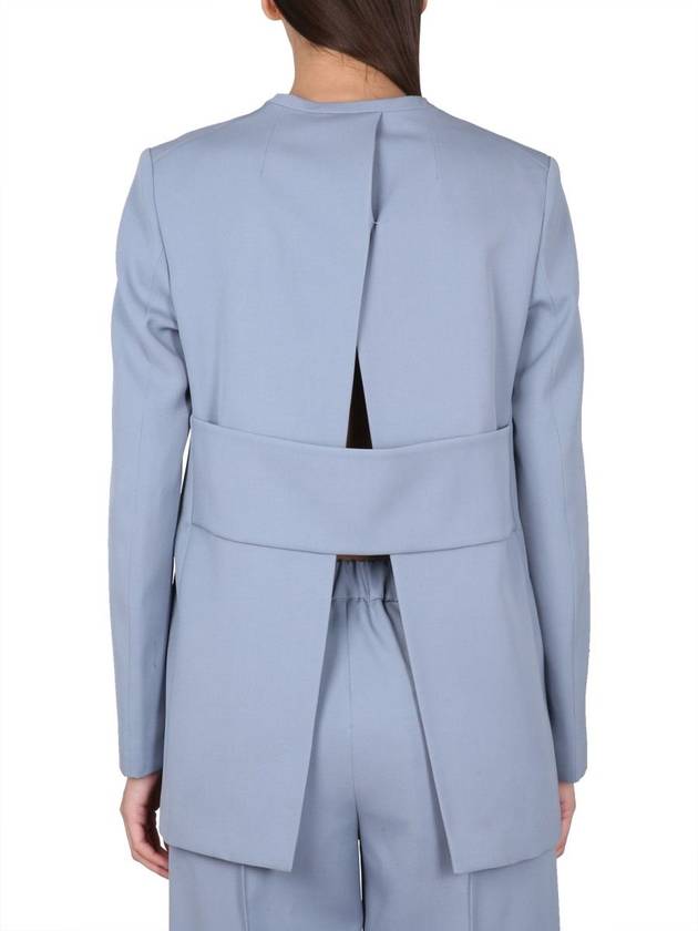 Women's Tailored Wool Gabardine Jacket Blue - JIL SANDER - BALAAN 4