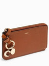 Alphabet Half Zipper Leather Card Wallet Brown - CHLOE - BALAAN 2