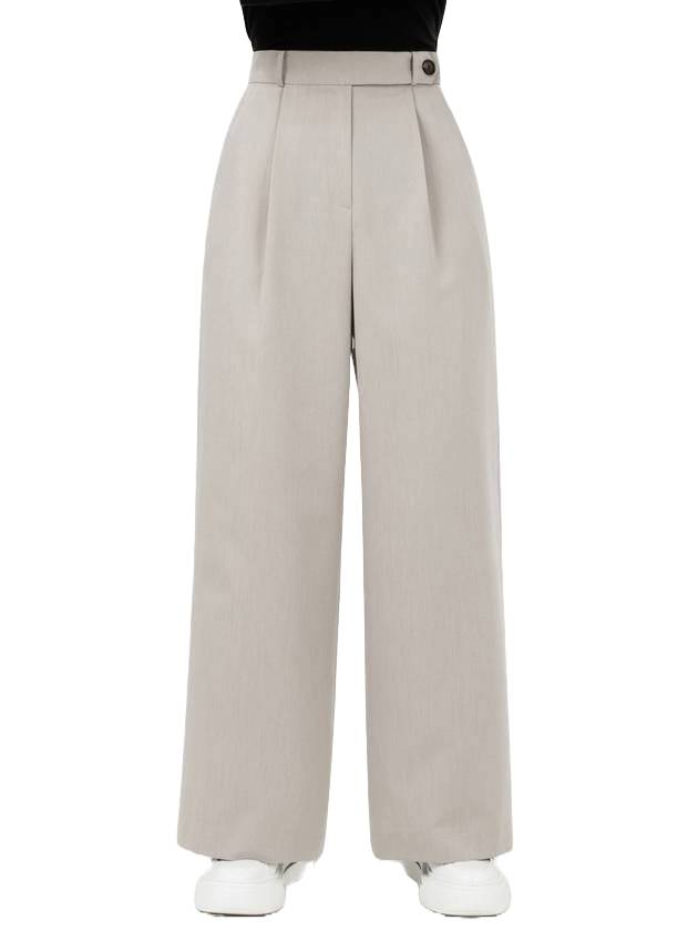 Denzel High Waist Wide Slacks Grey - RAMUSTUDIO - BALAAN 1