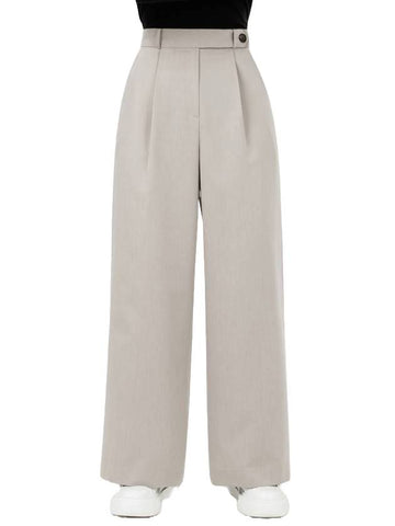 Denzel High Waist Wide Slacks Grey - RAMUSTUDIO - BALAAN 1