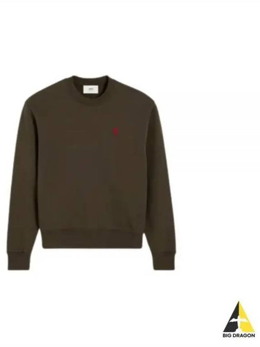 De Coeur Embossed Logo Crewneck Sweatshirt Brown - AMI - BALAAN 2