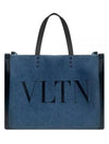 VLTN Ecolab Denim Shopping Tote Bag Blue - VALENTINO - BALAAN 2