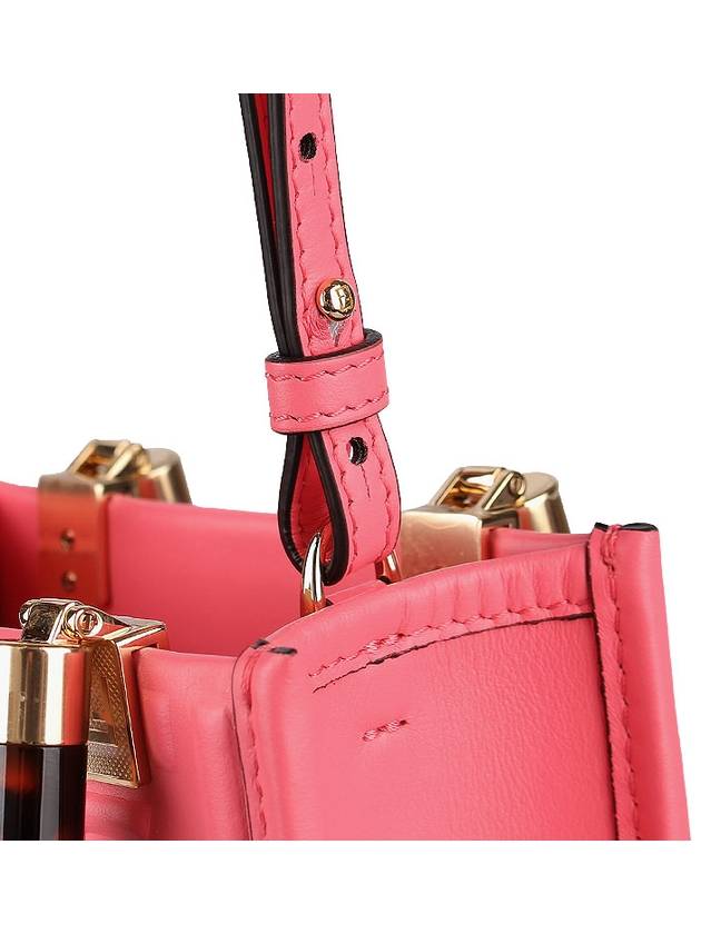Sunshine FF Motif Mini Leather Tote Bag Pink - FENDI - 9