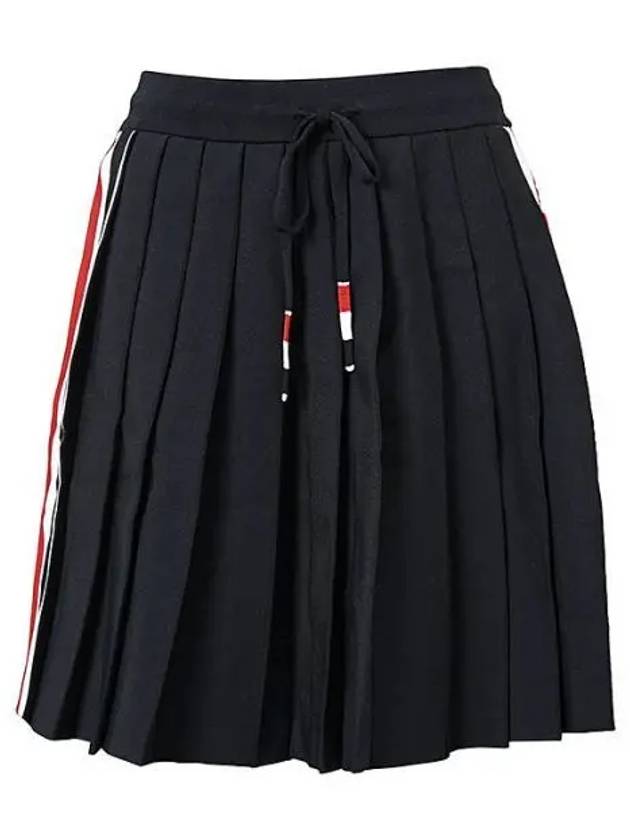 Side Stripe Dropback Mini Pleated Skirt Navy - THOM BROWNE - BALAAN 2