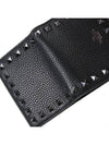 Rockstud Small Leather Half Wallet Black - VALENTINO - BALAAN 7