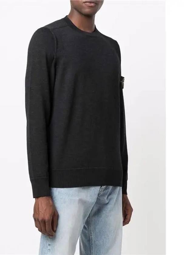 Light Wool Crewneck Knit Top Charcoal - STONE ISLAND - BALAAN 4