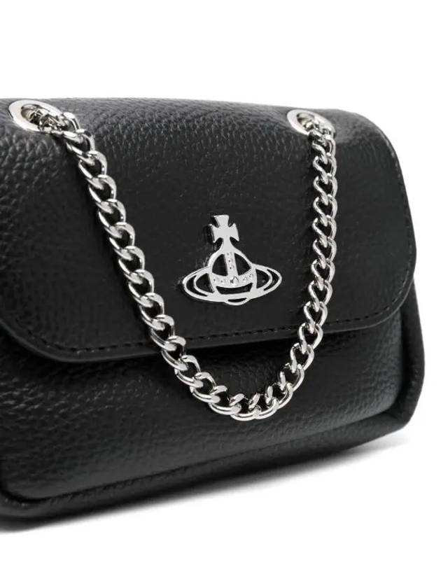 Small Re-Vegan Grain Chain Cross Bag Black - VIVIENNE WESTWOOD - BALAAN 3