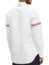 Men's Poplin Grosgrain Armband Classic Long Sleeve Shirt White - THOM BROWNE - BALAAN 6