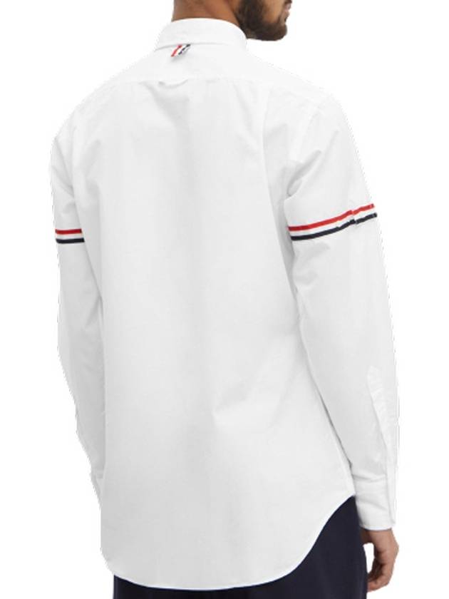 Men's Poplin Grosgrain Armband Classic Long Sleeve Shirt White - THOM BROWNE - BALAAN 6