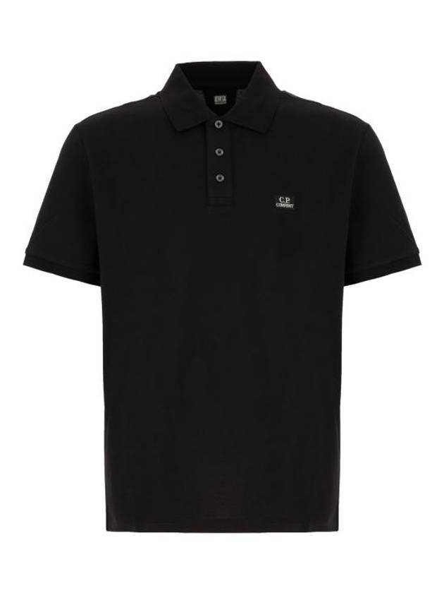 Logo Patch Polo Shirt Black - CP COMPANY - BALAAN 2