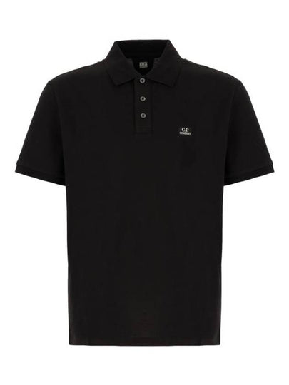 Logo Patch Polo Shirt Black - CP COMPANY - BALAAN 2