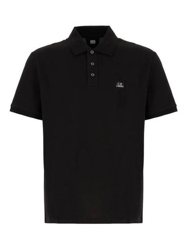 Logo Patch Polo Shirt Black - CP COMPANY - BALAAN 1