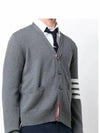 Milano Stitch 4-Bar Cardigan Medium Grey - THOM BROWNE - BALAAN 4