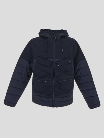 Shell R Blend Goggle Detail Hooded Jacket Navy - CP COMPANY - BALAAN 1