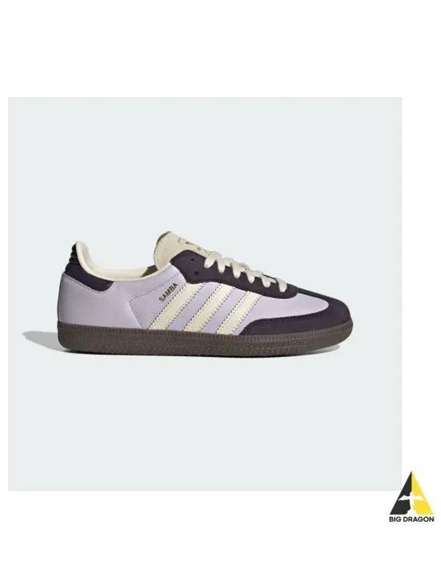 Samba OG Leather Low-Top Sneakers Silver Dawn - ADIDAS - BALAAN 2