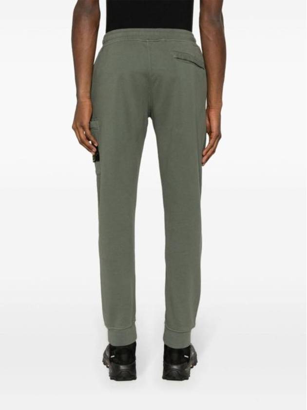 Compass Patch Cotton Jersey Track Pants Dark Green - STONE ISLAND - BALAAN 4